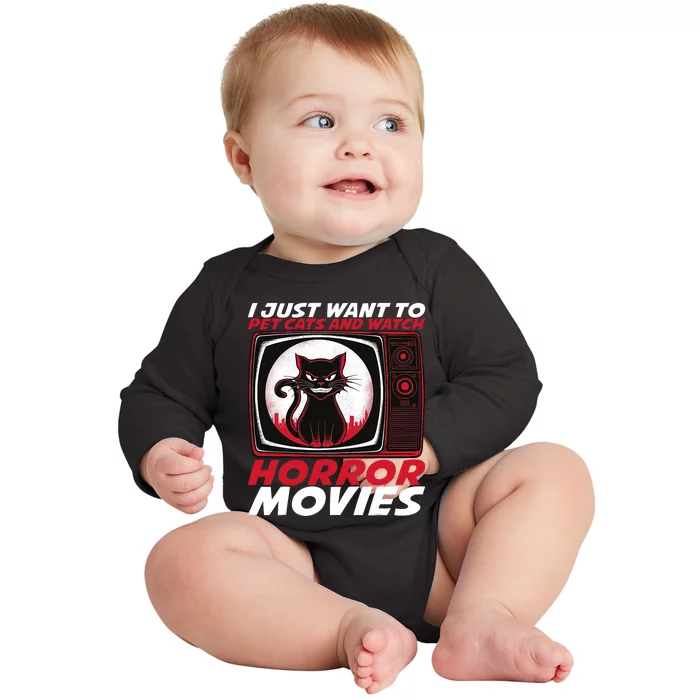 Cute Horror Movie Design Horror Movie Lover Baby Long Sleeve Bodysuit