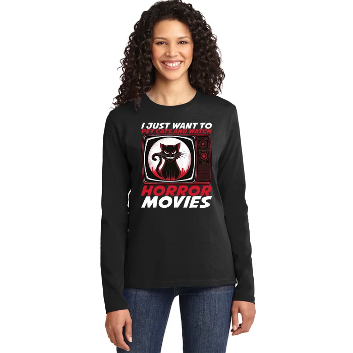 Cute Horror Movie Design Horror Movie Lover Ladies Long Sleeve Shirt