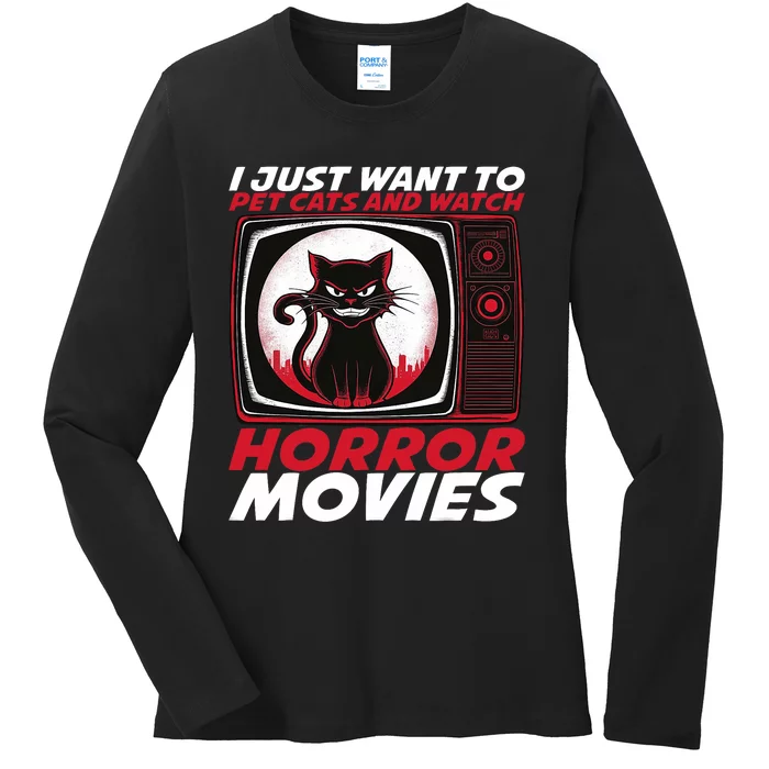 Cute Horror Movie Design Horror Movie Lover Ladies Long Sleeve Shirt