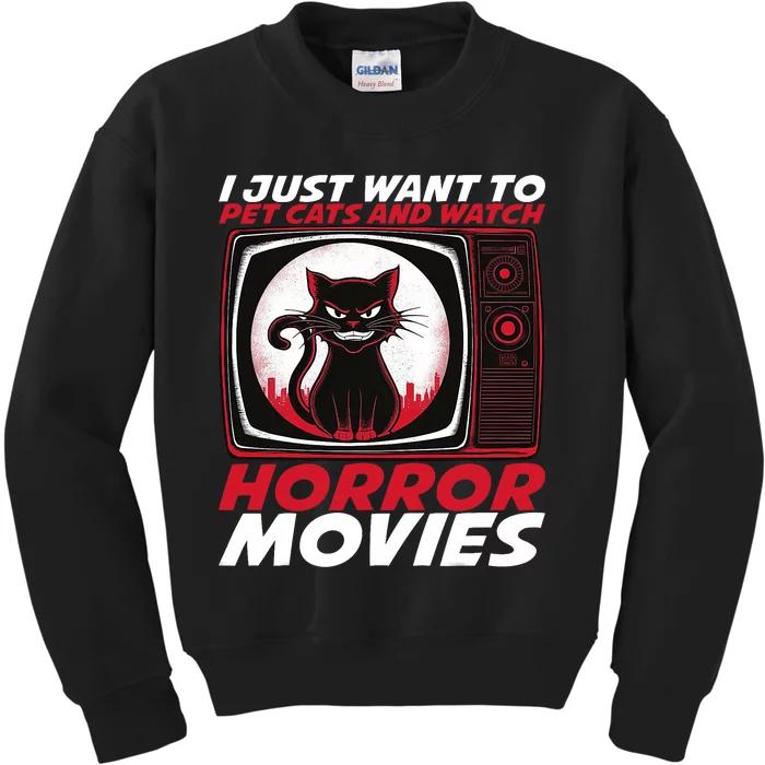 Cute Horror Movie Design Horror Movie Lover Kids Sweatshirt