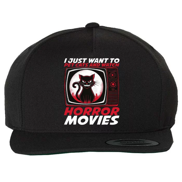 Cute Horror Movie Design Horror Movie Lover Wool Snapback Cap