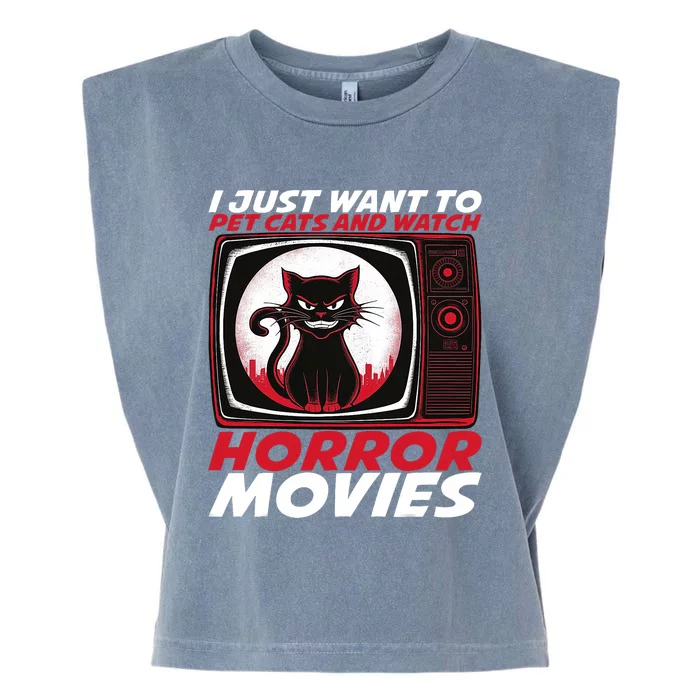 Cute Horror Movie Design Horror Movie Lover Garment-Dyed Women's Muscle Tee