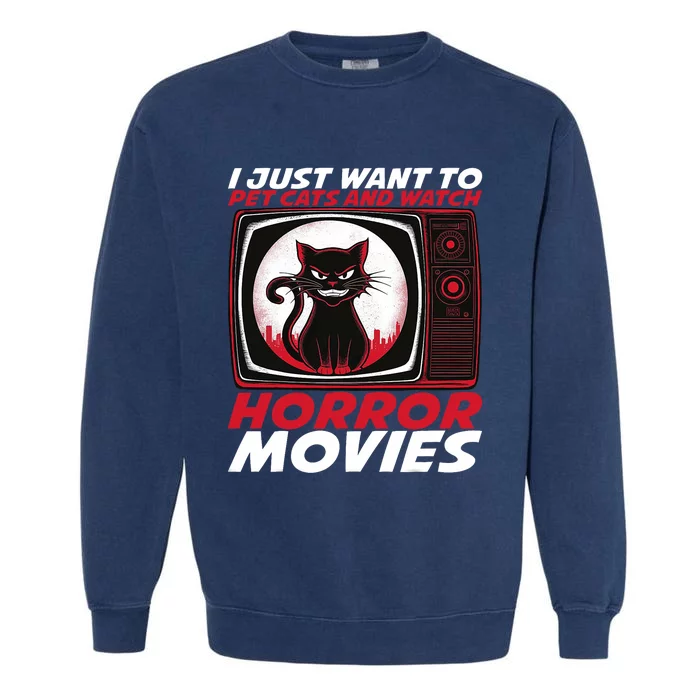 Cute Horror Movie Design Horror Movie Lover Garment-Dyed Sweatshirt