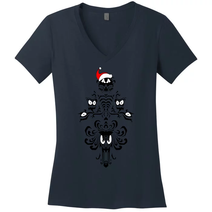 Christmas Haunted Mansion Classic Women's V-Neck T-Shirt