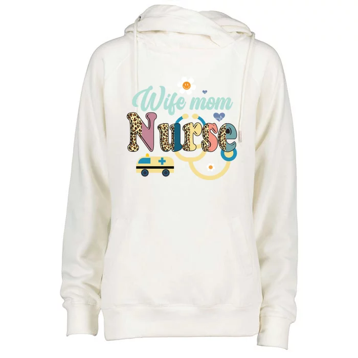 Cute Happy Mothers Day Wife Mom Nurse Meaningful Gift Womens Funnel Neck Pullover Hood