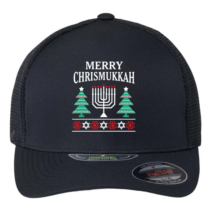 Christmas Hanukkah Merry Chrismukkah Flexfit Unipanel Trucker Cap