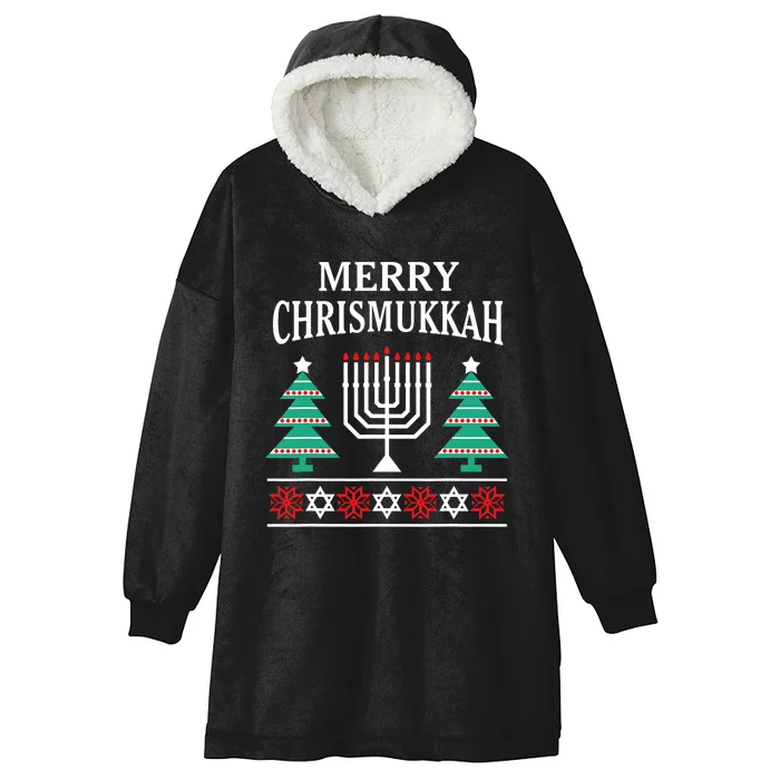 Christmas Hanukkah Merry Chrismukkah Hooded Wearable Blanket