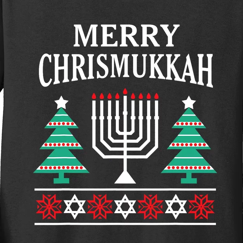 Christmas Hanukkah Merry Chrismukkah Kids Long Sleeve Shirt