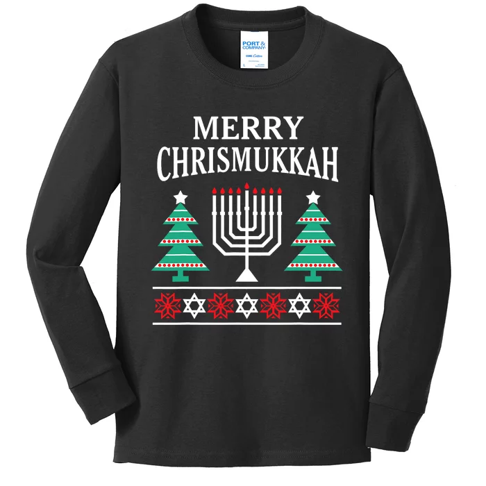 Christmas Hanukkah Merry Chrismukkah Kids Long Sleeve Shirt