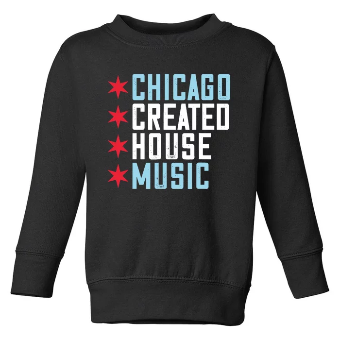 Chicago House Music Vintage DJ EDM Toddler Sweatshirt