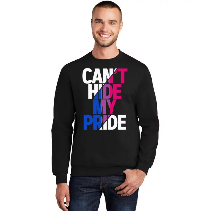 Cant Hide My Pride Bisexual Flag LGBTQ Bisexuality Bi LGBT Tall Sweatshirt