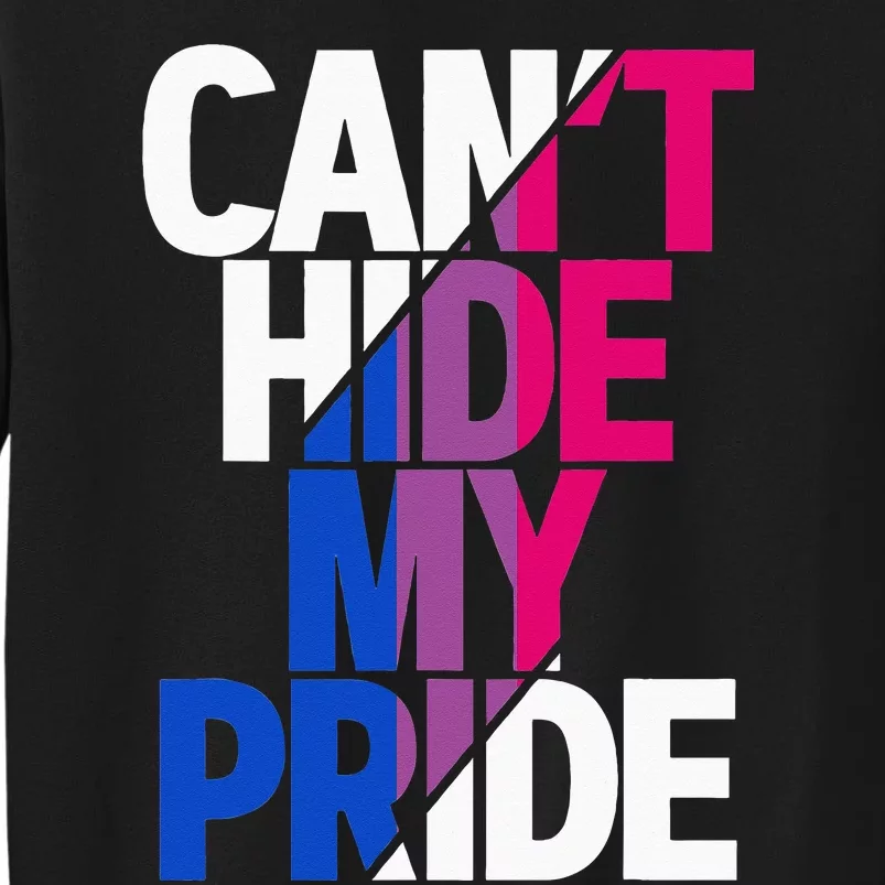 Cant Hide My Pride Bisexual Flag LGBTQ Bisexuality Bi LGBT Tall Sweatshirt