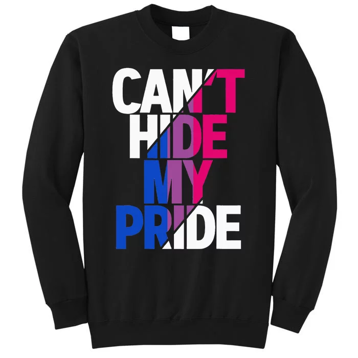 Cant Hide My Pride Bisexual Flag LGBTQ Bisexuality Bi LGBT Tall Sweatshirt