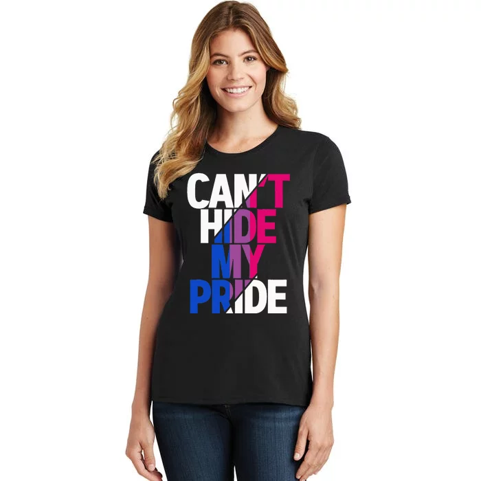 Cant Hide My Pride Bisexual Flag LGBTQ Bisexuality Bi LGBT Women's T-Shirt