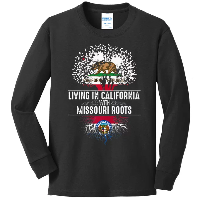 California Home Missouri Roots State Tree Flag Kids Long Sleeve Shirt