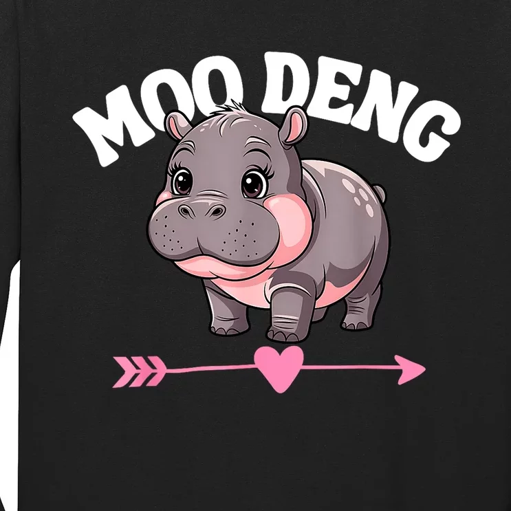 Cute Hippo Moo Deng Bouncy Pig Gift Long Sleeve Shirt