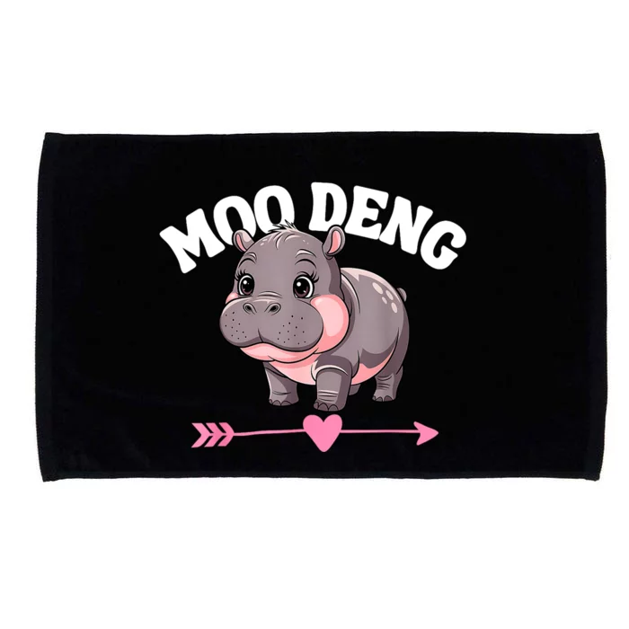 Cute Hippo Moo Deng Bouncy Pig Gift Microfiber Hand Towel