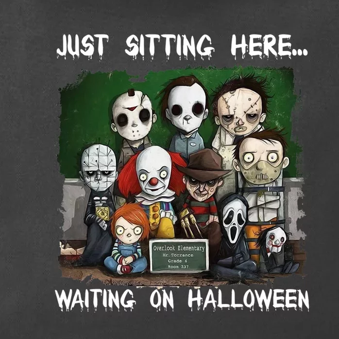 Chibi Horror Movie Just Sitting Here Waiting On Halloween Zip Tote Bag