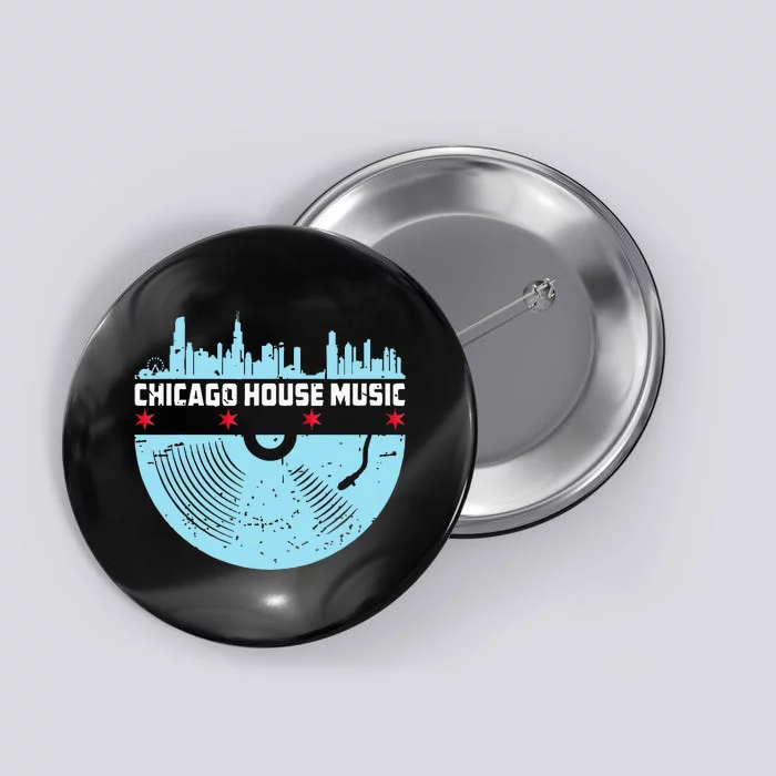 Chicago House Music Vinyl Dj Vintage Button