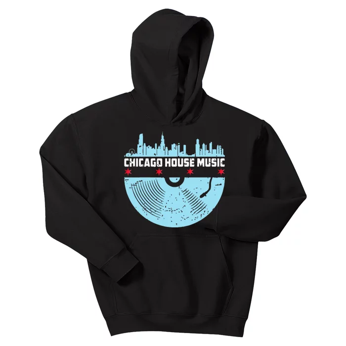 Chicago House Music Vinyl Dj Vintage Kids Hoodie