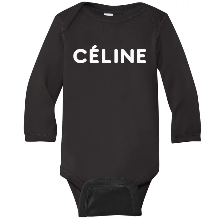 Céline Hello My Name Is Name Tag First Name Baby Long Sleeve Bodysuit