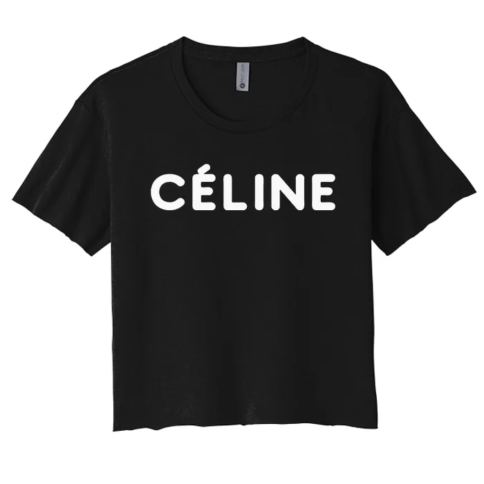 Céline Hello My Name Is Name Tag First Name Women's Crop Top Tee