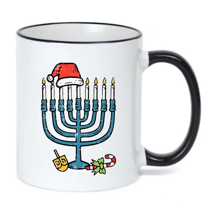 Christmas Hat Menorah Jew Hanukkah Chanukah Black Color Changing Mug