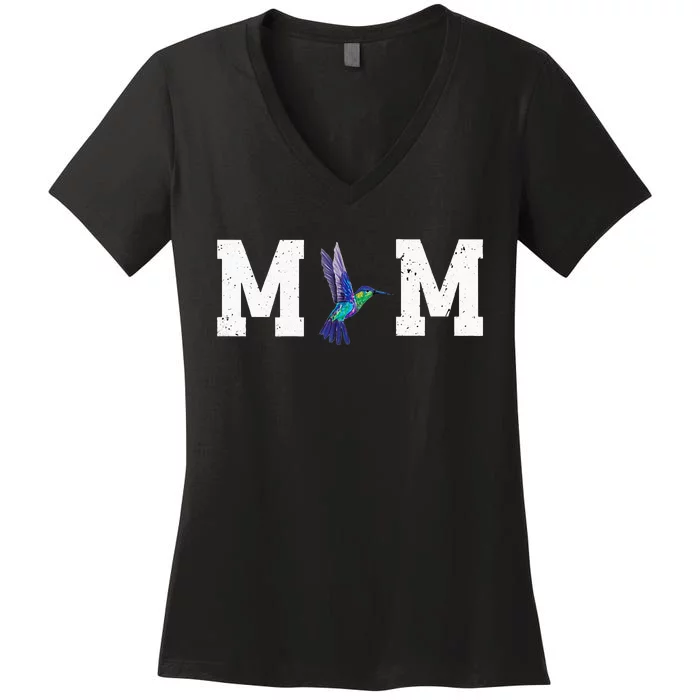 Cute Hummingbird Mom Design Love Bird For Women Women's V-Neck T-Shirt