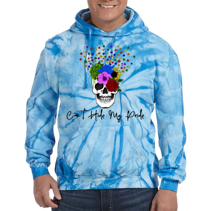 Cant Hide My Pride Skull Funny Lgbt Gift Tie Dye Hoodie