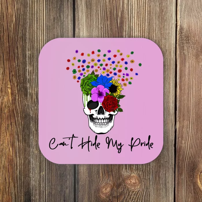 Cant Hide My Pride Skull Funny Lgbt Gift Coaster