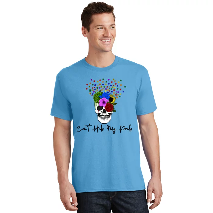 Cant Hide My Pride Skull Funny Lgbt Gift T-Shirt