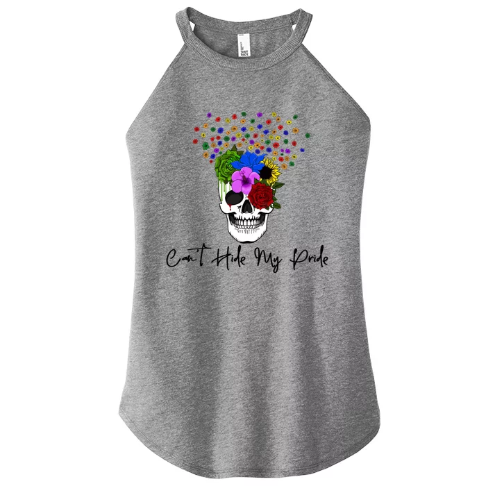 Cant Hide My Pride Skull Funny Lgbt Gift Women’s Perfect Tri Rocker Tank