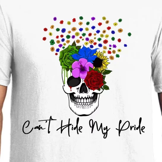 Cant Hide My Pride Skull Funny Lgbt Gift Pajama Set