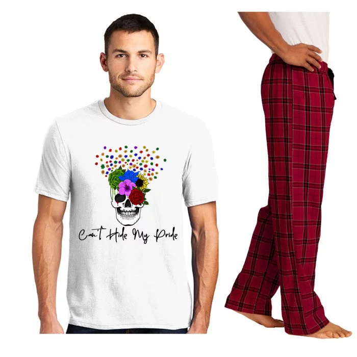 Cant Hide My Pride Skull Funny Lgbt Gift Pajama Set