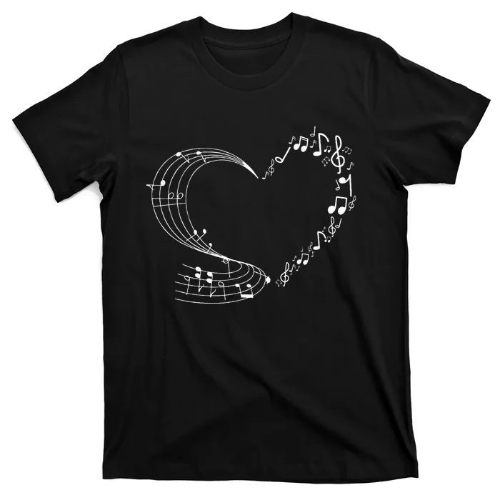 Cute Heart Music Note Musicians T-Shirt