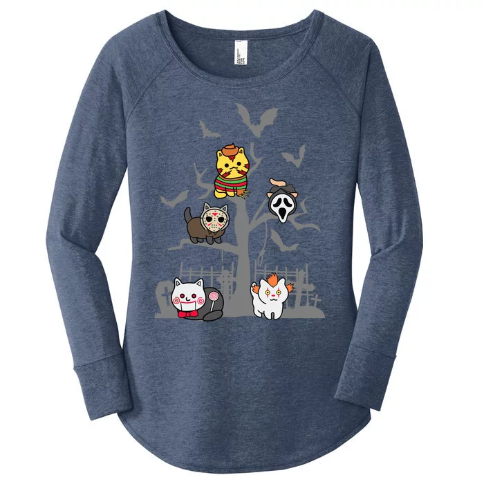 Cat Horror Movies Lazy Halloween Costume For Feline Lovers Women's Perfect Tri Tunic Long Sleeve Shirt