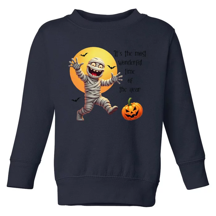 Cute Halloween Mummy Most Wonderful Time Of The Year Toddler Sweatshirt