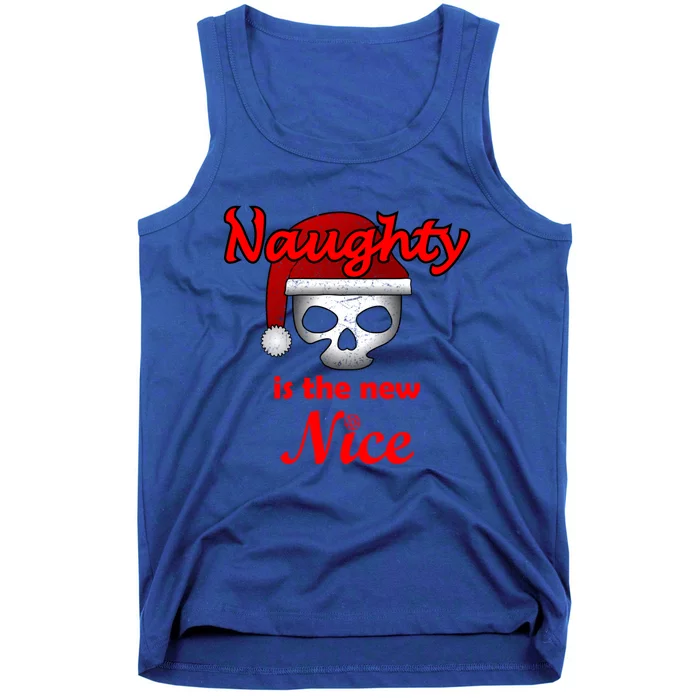 Christmas Heavy Metal Skull Design Naughty Is The New Nice Gift Tank Top