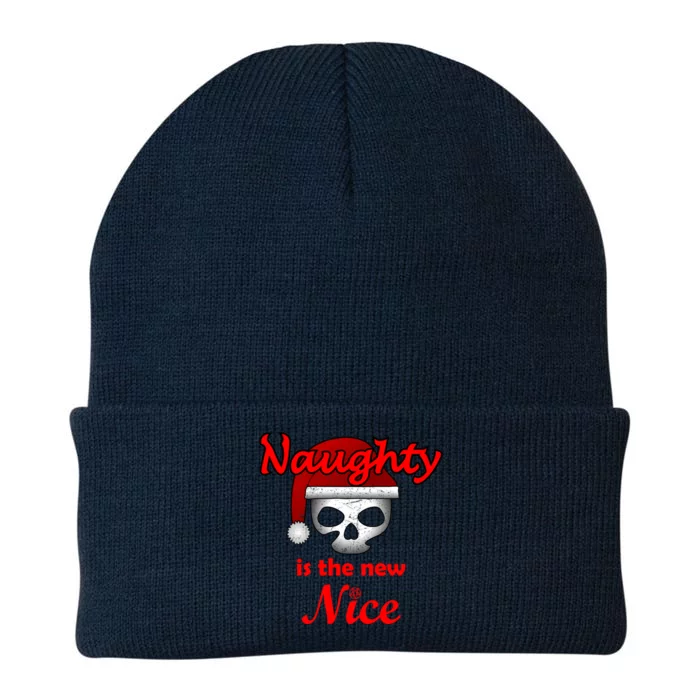 Christmas Heavy Metal Skull Design Naughty Is The New Nice Gift Knit Cap Winter Beanie