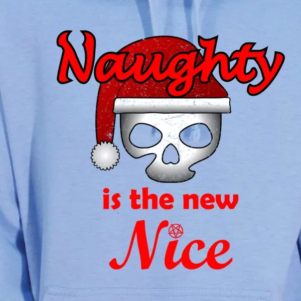 Christmas Heavy Metal Skull Design Naughty Is The New Nice Gift Unisex Surf Hoodie