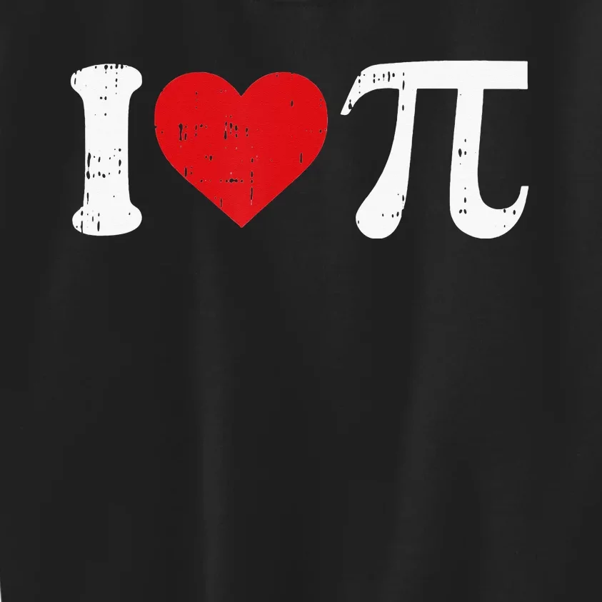 Cute Heart Math Symbols Teacher I Love Pi Day Kids Sweatshirt