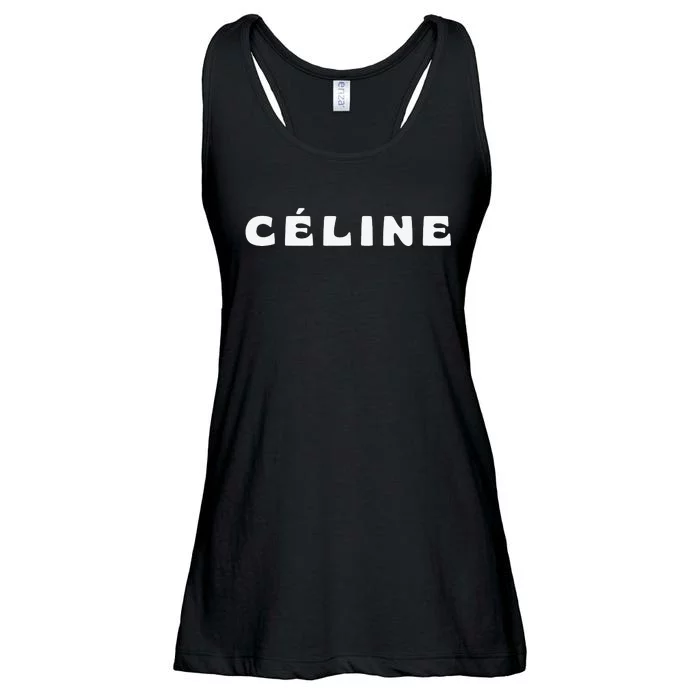 Céline Hello My Name Is Name Tag First Name Ladies Essential Flowy Tank