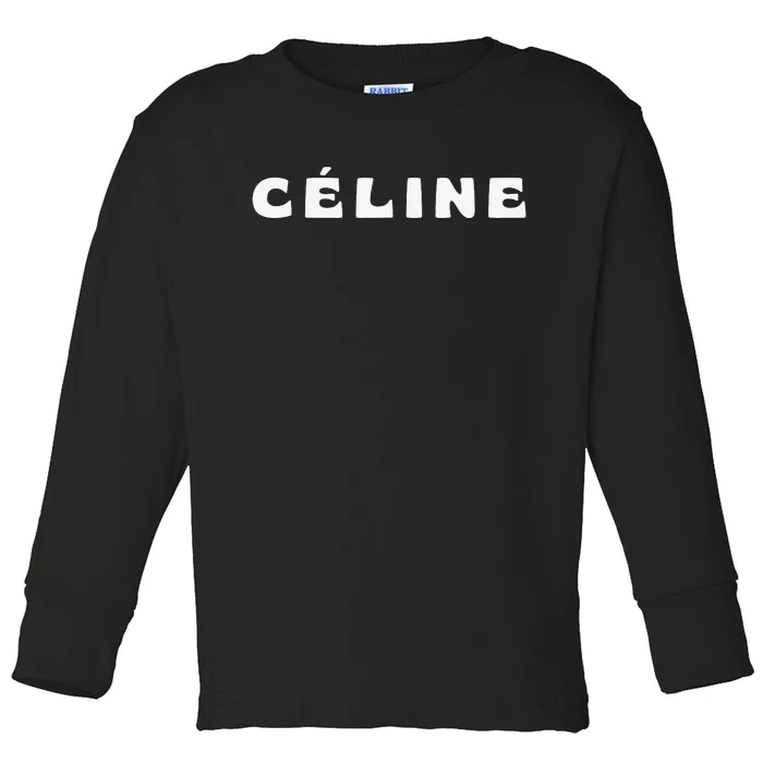 Céline Hello My Name Is Name Tag First Name Toddler Long Sleeve Shirt