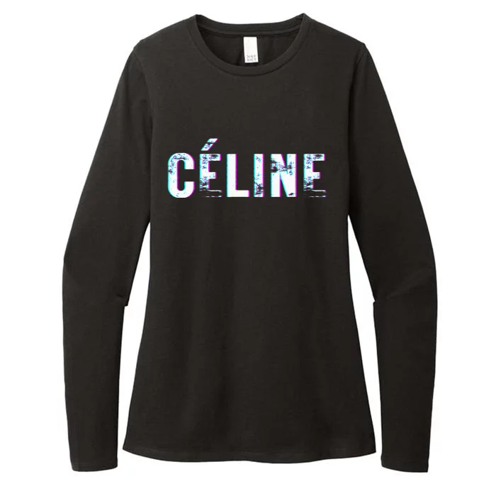 Céline Hello My Name Is Name Tag First Name Womens CVC Long Sleeve Shirt