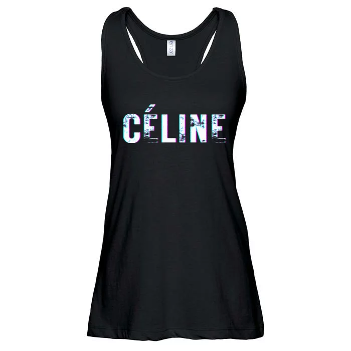 Céline Hello My Name Is Name Tag First Name Ladies Essential Flowy Tank