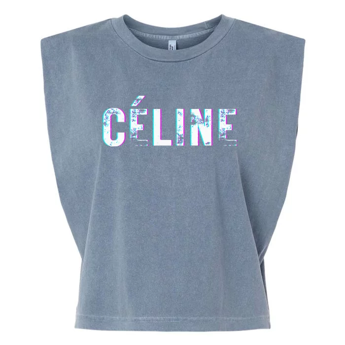 Céline Hello My Name Is Name Tag First Name Garment-Dyed Women's Muscle Tee