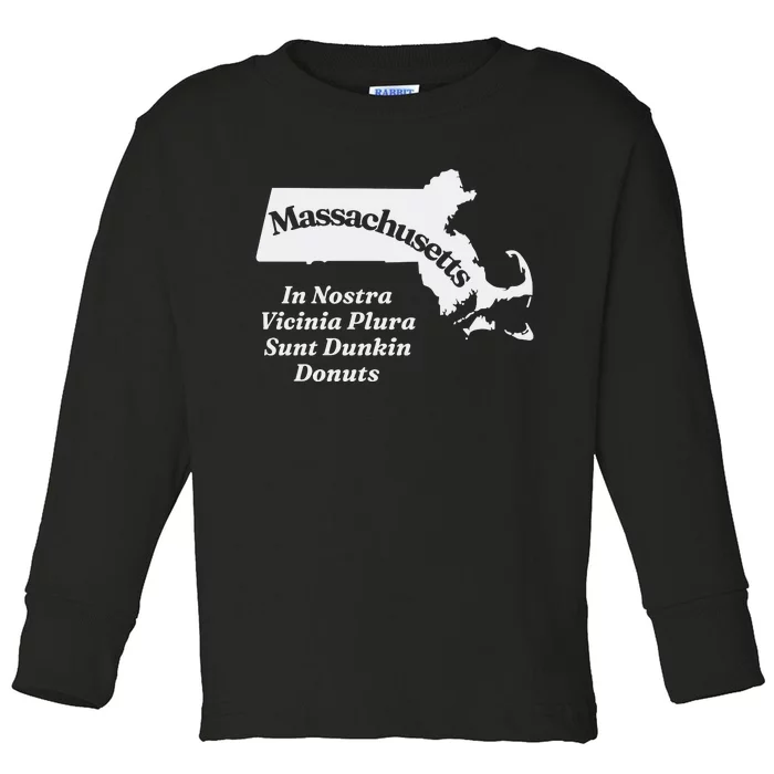 Click Hole Massachusetts In Nostra Vicinia Plura Sunt Dunkin Donuts Toddler Long Sleeve Shirt