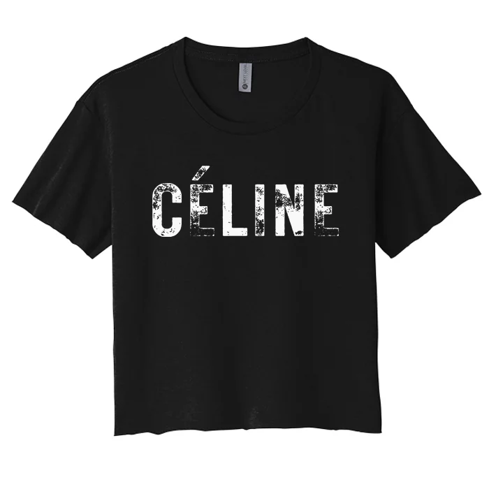 CéLine Hello My Name Is Name Tag First Name Women's Crop Top Tee