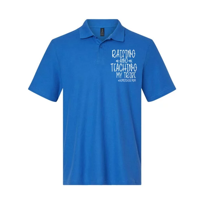 Cute Homeschool Mom Design Gift Raising And Teaching My Tribe Gift Softstyle Adult Sport Polo