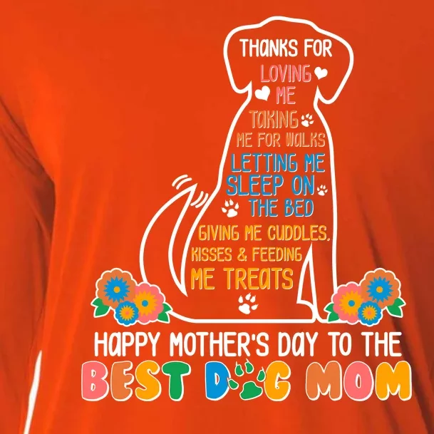 Cute Happy Mother's Day Best Dog Mom Cooling Performance Long Sleeve Crew